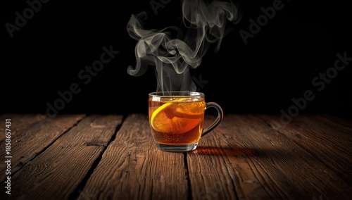 Hot beverage with steam fro...