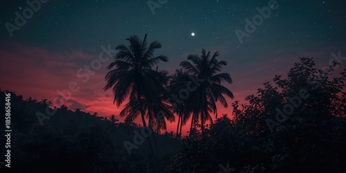 Tropical landscape with pal...