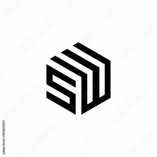 Bilde på lerret s w sw initial logo design vector symbol graphic idea creative
