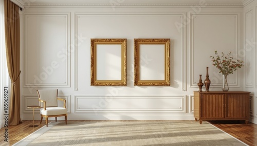 Decorative gold-framed luxu...