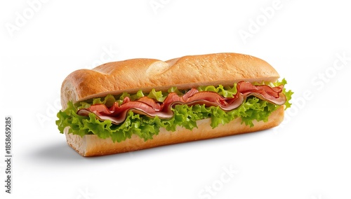 Slices of ham and fresh let...