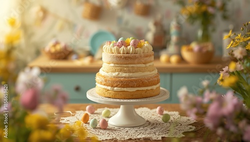 Decorative Easter cake feat...
