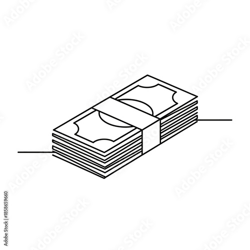 Stack of Money Bills with Paper Currency for Financial and Business Concepts