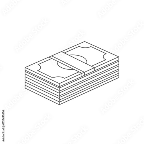 Stack of Money Cash Bills with Paper Currency for Financial and Business Concepts