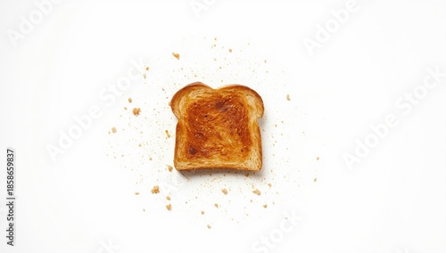 Crumb-covered bread toast o...