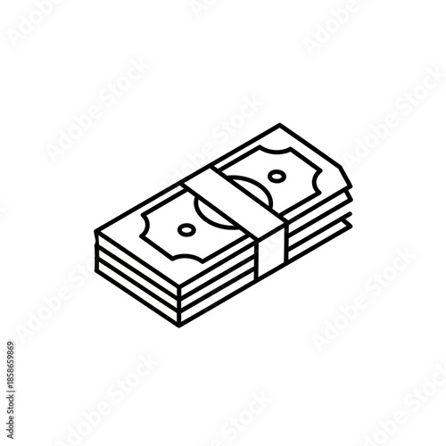 Stack of Money with Dollar Bills Illustration for Financial and Business Themes
