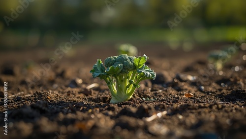 Close-up of young broccoli ...