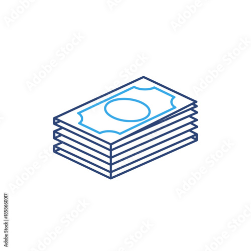 Stack of Paper Money Illustrations for Financial and Business Projects