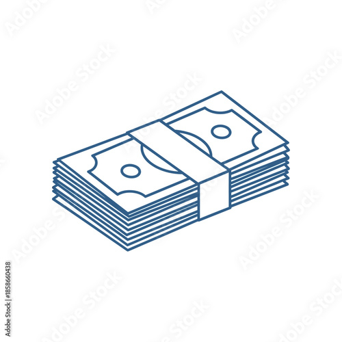 Stylized Illustration of a Stack of Cash for Financial and Business Themes