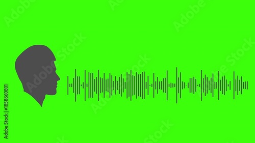 Sound spectrum of male speech. Animation of a conversation or monologue. Speech visualization