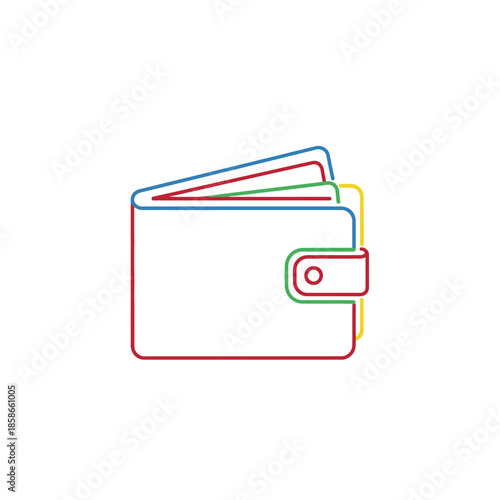 Colorful Wallet Illustration Over White Background for Financial Concepts