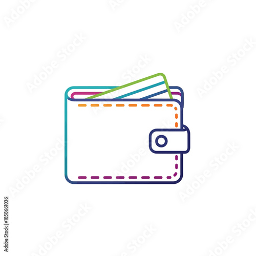 Colorful Wallet with Credit Cards and Cash for Financial Planning or Shopping