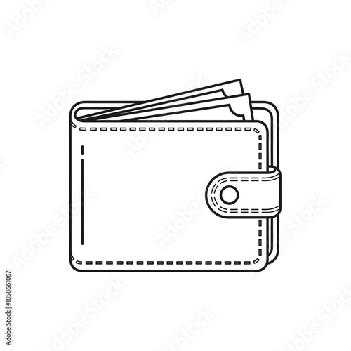 Compact leather wallet with folded paper currency for daily essentials