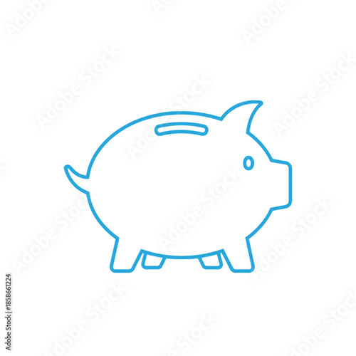 Cute Blue Piggy Bank Illustration for Savings and Money Concept