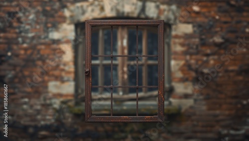 Vintage house window with r...