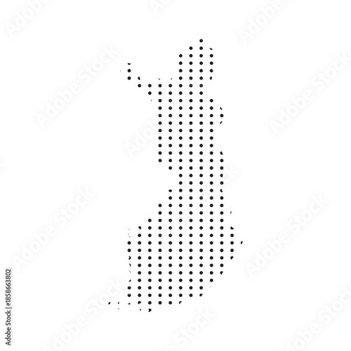Finland Map With Dotted Pattern Isolated on White Background
