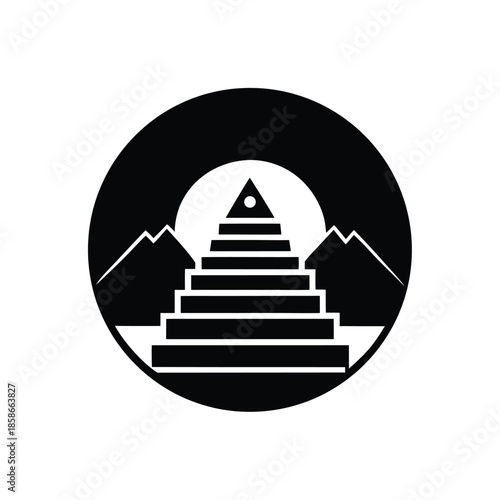 Sacred Mountain Stairs Background