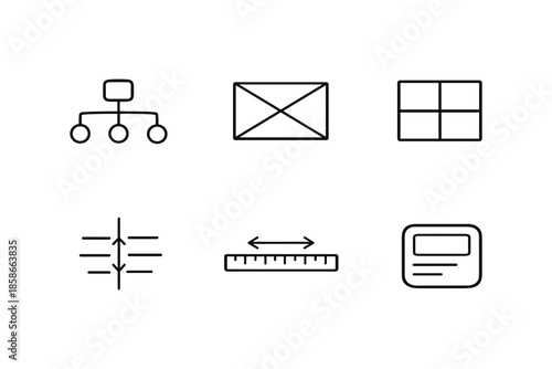 Clean minimal user interface icons set for web design