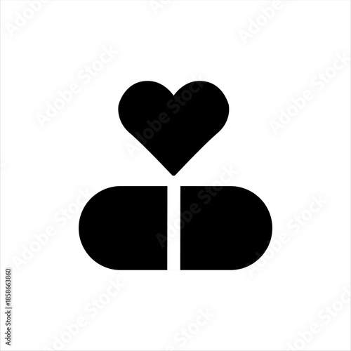 Professional black and white medicine logo with clean, minimal style.