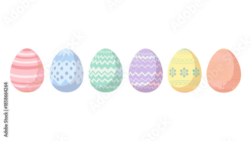 Colorful easter egg collection with pastel patterns