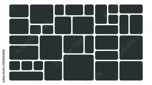 Modern photo collage template with various rounded rectangular frames for creative display