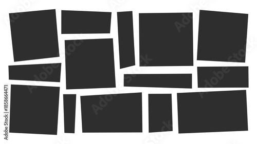 Modern photo collage template with various rounded rectangular frames for creative display