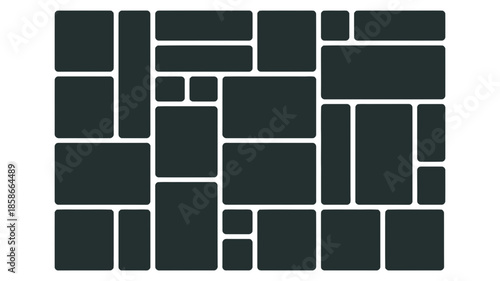 Modern photo collage template with various rounded rectangular frames for creative display