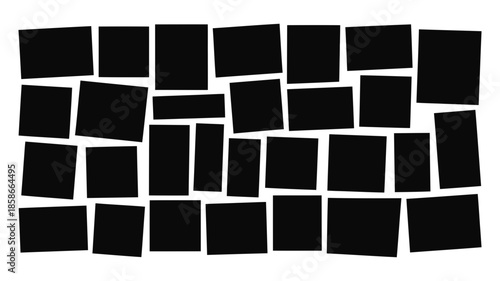 Modern photo collage template with various rounded rectangular frames for creative display