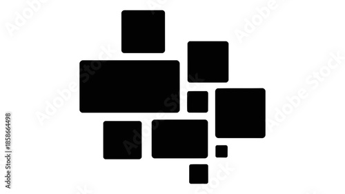 Modern photo collage template with various rounded rectangular frames for creative display