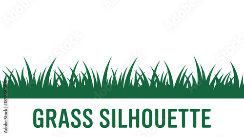 A simple green grass silhouette perfect for design elements and natural backgrounds