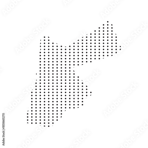 Jordan Map with Dotted Pattern Isolated on White Background
