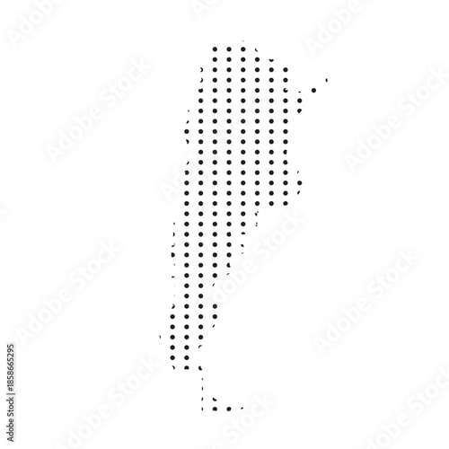 Argentina Map with Dotted Pattern Isolated on White Background