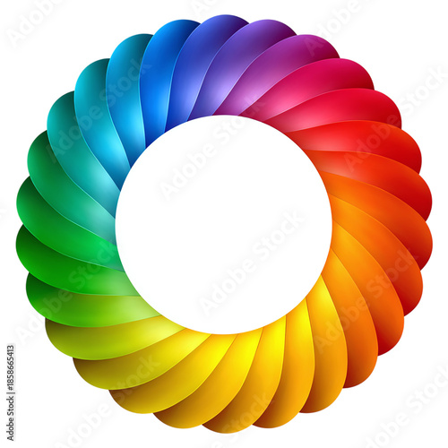 Abstract Colorful Swirl Circle Graphic with White Copy Space for Text and Design