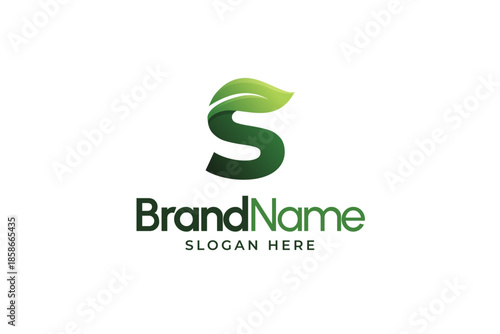 Modern Letter S leaf logo. Alphabetic leaves logo template. Organic shape logo for herbal company. Initial O leaf symbols. Eco company icon template. Green Nature logo. Initial sign for clinic company