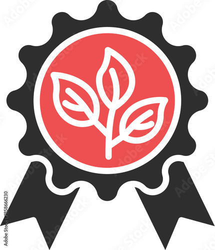 Winning award, prize, medal or badge flat icon.