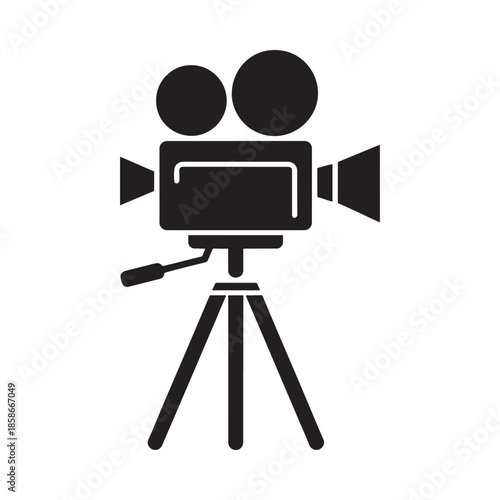 Classic film camera illustration on a tripod a symbol of filmmaking