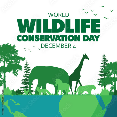vector graphic of World Wildlife Conservation Day ideal for World Wildlife Conservation Day celebration