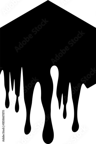 A simple vector of a black hexagon geometric plane created with irregular curved lines to create a flowing impression.