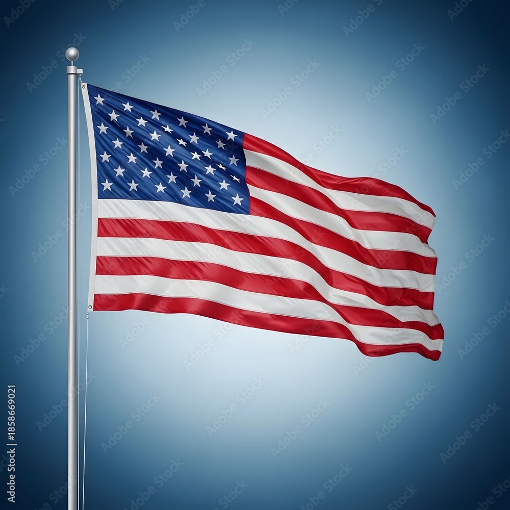 Obraz premium The american flag waving in the wind