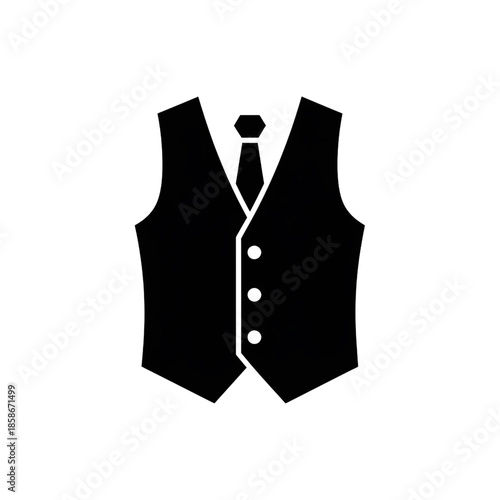 formal waistcoat with necktie vest icon vector illustration