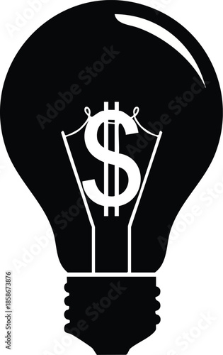 Illumination: Dollar Sign Light Bulbs. Financial creativity. Business concept.