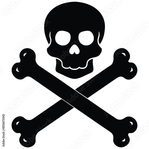 crossbones vector on white background
