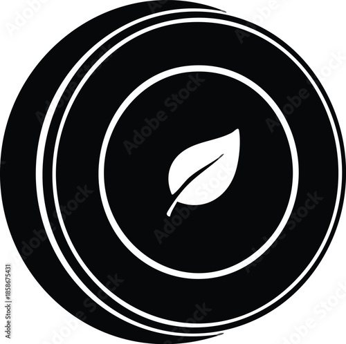 Ecological concept icon. Leaf symbol in the circle. Environmental conservation sign.