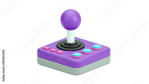 3D Joystick Controller Isolated on White Background