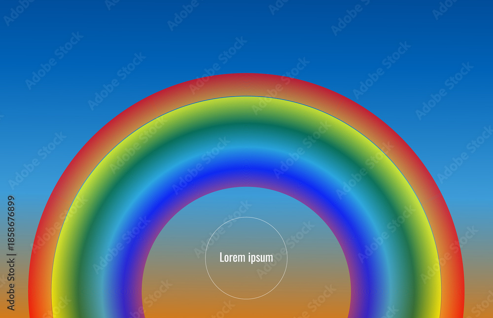 Obraz premium Vibrant Rainbow Arc Against a Gradient Sky Background
