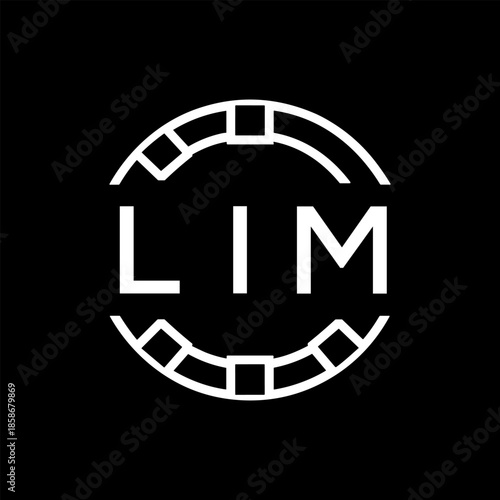 Fotografia Clean Line Art Monogram Emblem for Brands, LIM  Later Logo, Unique Letter Logo w