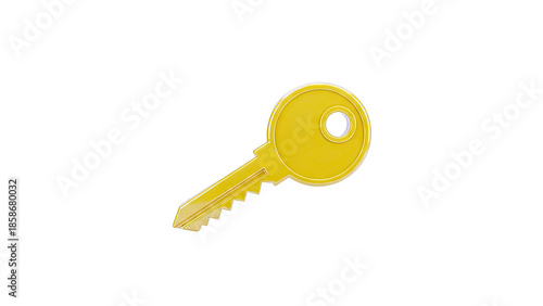 Yellow Key Isolated on White Background