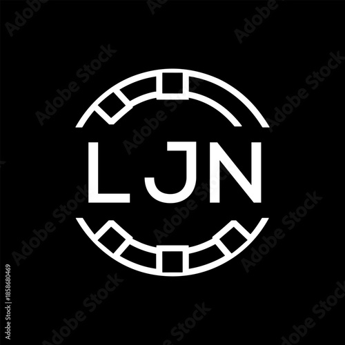 Clean Line Art Monogram Emblem for Brands, LJN  Later Logo, Unique Letter Logo with Circular Motif, 
