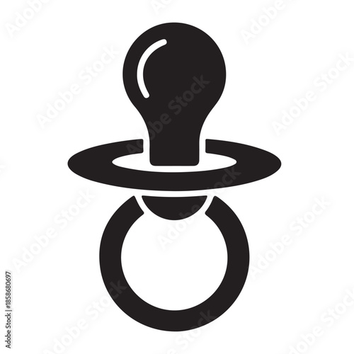 Baby pacifier icon on white background