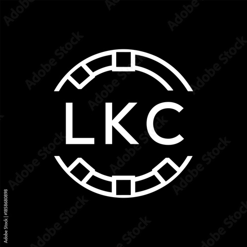 Clean Line Art Monogram Emblem for Brands, LKC  Later Logo, Unique Letter Logo with Circular Motif, 
